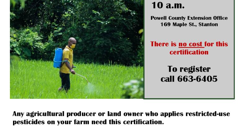 Private Farm Pesticide Applicator Certification